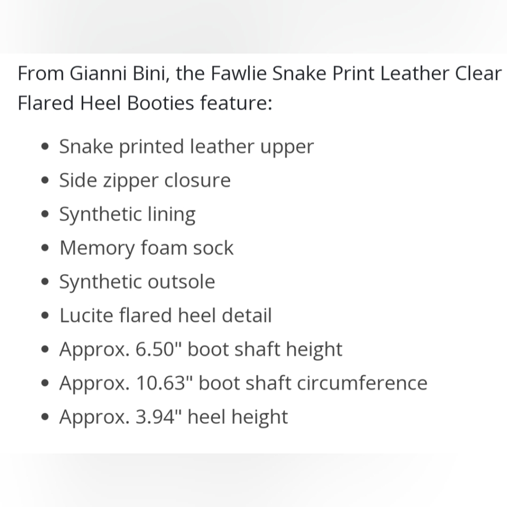 Fawlie snakeskin leather boots Blue Black Clear Flared heel Gianni Bini 8 Ankle - Picture 8 of 8